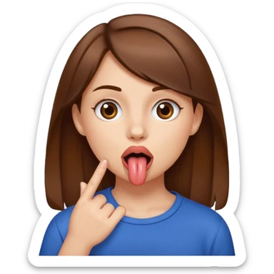 fille doigt dans la bouche tire la langue sticker