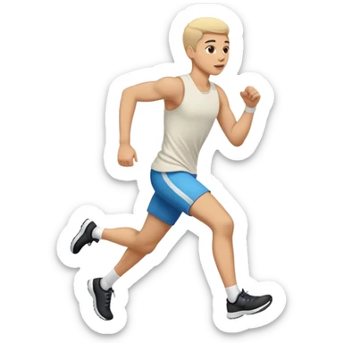 person running, light skin tone sticker