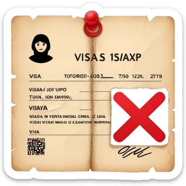 Tourist visa denied with an x sticker