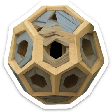 Overgrown Truncated Icosahedron tree birdhouse  sticker