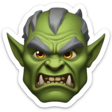 Orc(world of warcraft) zugzug face (derp) sticker