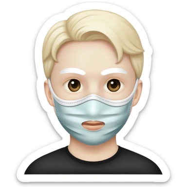 White scammer in mask sticker