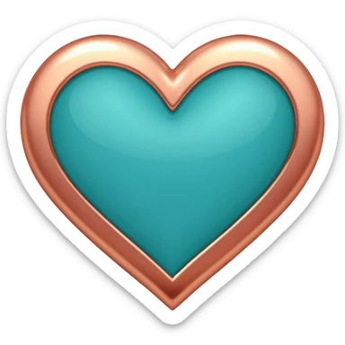 A teal, burnt orang, and rose gold heart, please.  sticker