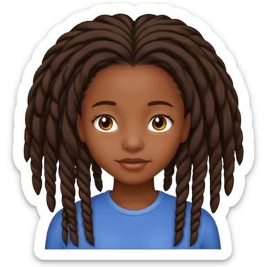 black girl with brown skin and microlocks sticker