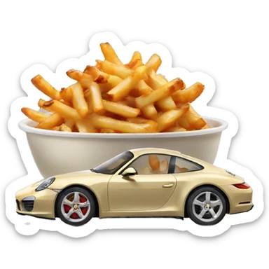 Poutine in a porshe sticker