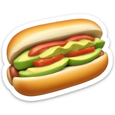 hotdog with avocado, tomato, and mayonnaise  sticker
