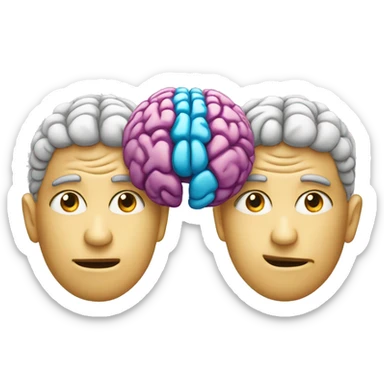 Two brains in sync sticker