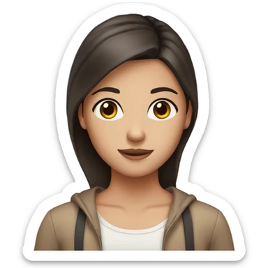 Girl with brown eyes and dark brown hair  sticker