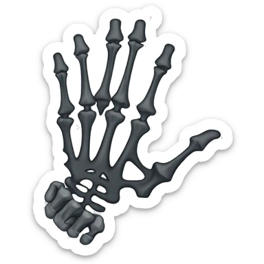 hand skeleton sticker