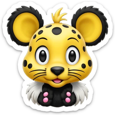 marsupilami noir avec écrit en dessous Spunky sticker