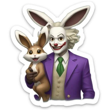 Joker with his caught lopunny sticker