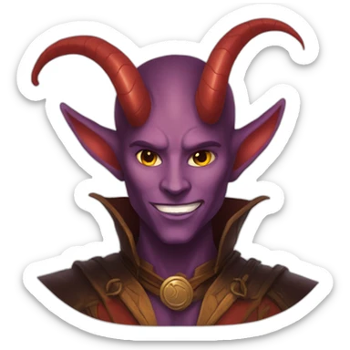 d&d tiefling sorcerer face sticker