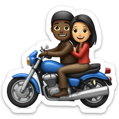 couple riding motorbike sticker