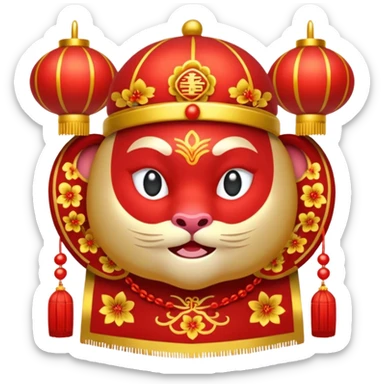 an emoji of chinese new year: 馬年大吉, 身體健康, 主恩滿溢 sticker