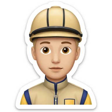 horse jockey man face sticker