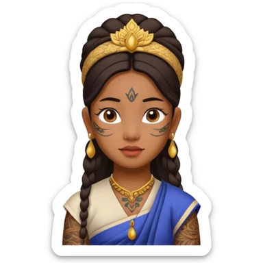 thailand ancient GIRL with tatooed sticker