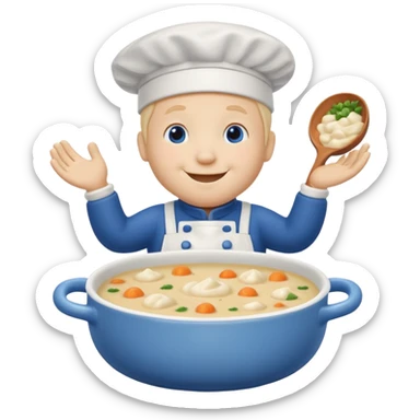 Pillsbury dough boy makes progresso soup sticker