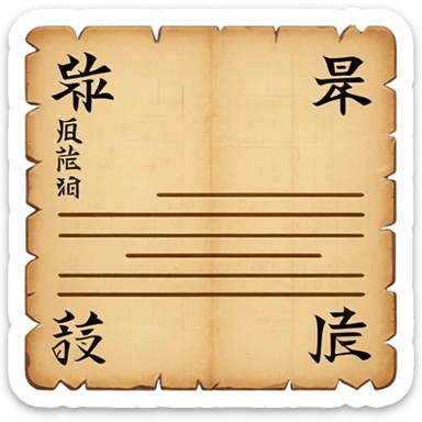japanese papyrus, wiritng sticker