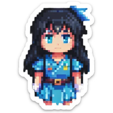 retro anime character in Japanese style sticker