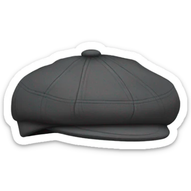 isolated dark grey big cloth flat cap sticker