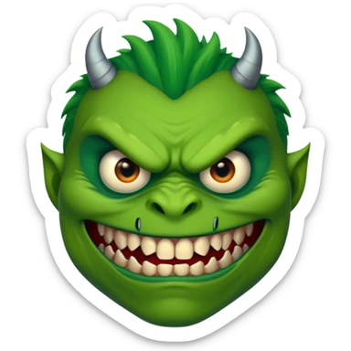 a monster with one eye in the centre of his face sticker