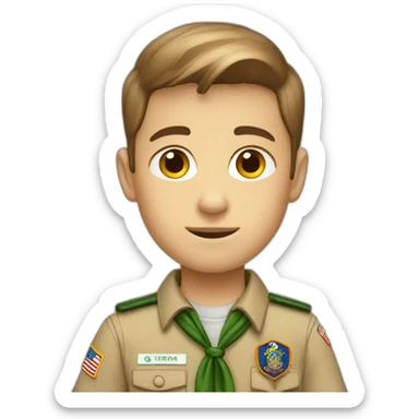 Whiteand brown hair boy scout sticker