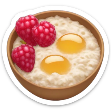 porridge with raspberry sticker