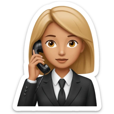 business woman talking on the phone sticker