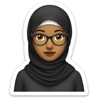 muslim girl with glasses  sticker