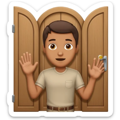 Man knocking on door  sticker