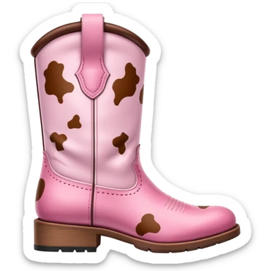 pink cow print boots sticker