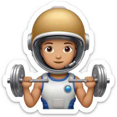 Astronaut doing Weightlifting sticker
