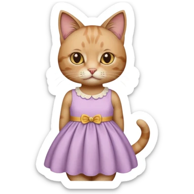cat wearing a dress
 sticker