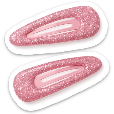girly sparkling barrettes, pink, cute, shiny sticker