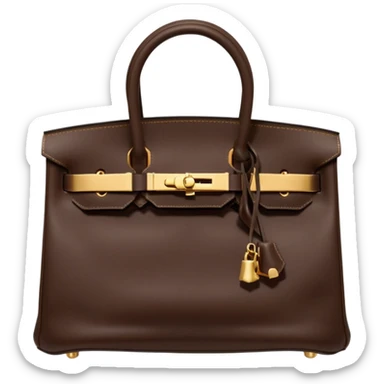 hermes birkin dark brown bag gold hardware sticker
