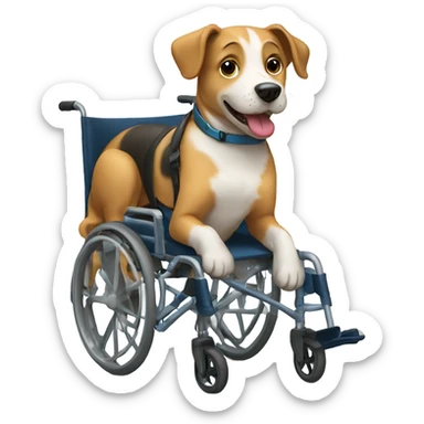 dog in a wheelchair  sticker