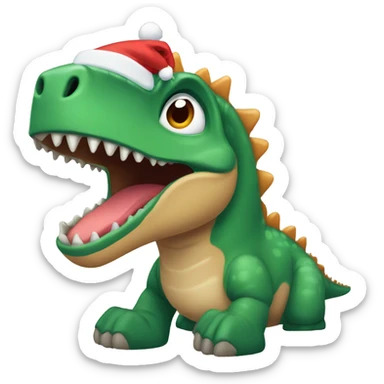 un dinosaurio navideño  sticker