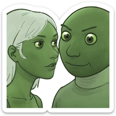 girl having the hots for a guy sticker