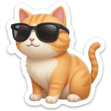 Cat wearing sunglasses sticker
