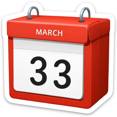 muestrame una fecha de calendario con la fecha "3 de marzo" sticker