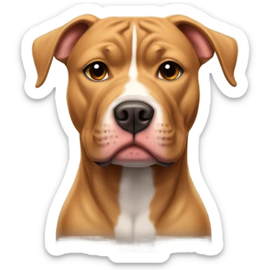 Light brown pit bull dog  sticker