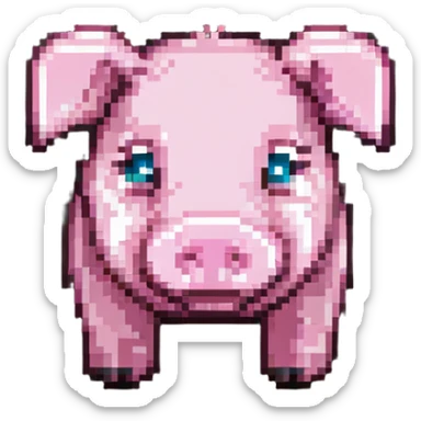 Minecraft pig, authentic blocky style and proportions sticker