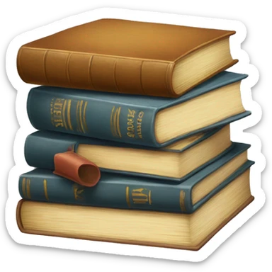 Stack of vintage books sticker