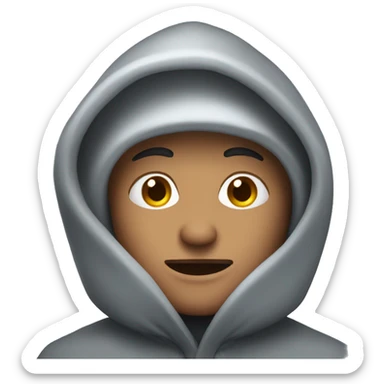 man in a hood covered with snow sticker