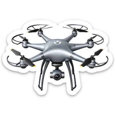 Quadcopter drone flying sticker