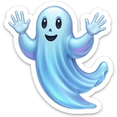 A holographic ghost running sticker