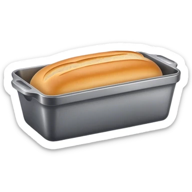 Realistic small isolated metallic gray bread loaf pan. sticker