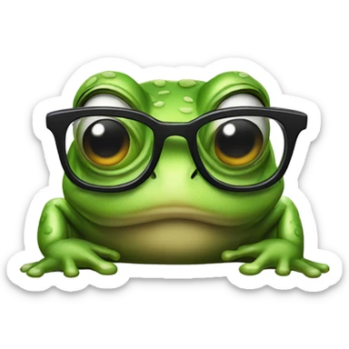 Frog with glasses going shhh sticker