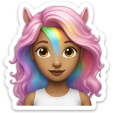 Girl-with-rainbow-unicorn sticker