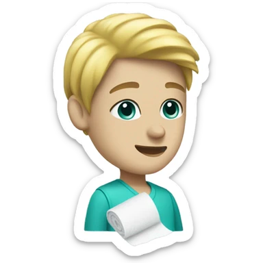 Plain White and teal wipes sticker